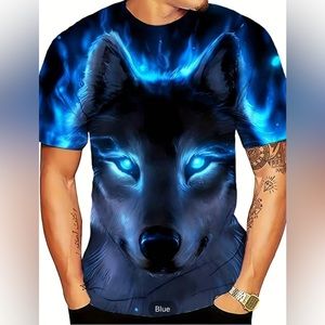 🔥New men’s flaming wolf graphic t-shirt🔥
